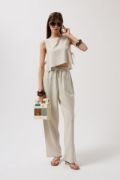 Yandan Bağlamalı Crop Bluz resmi